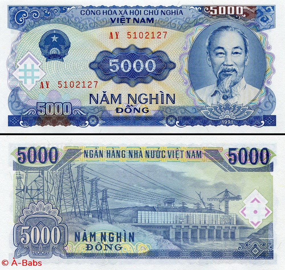 VIETNAM - PICK 108 a - 5000 ÐONG - 1991 billets asie vietnam pick 108 a 5000 ong 1991