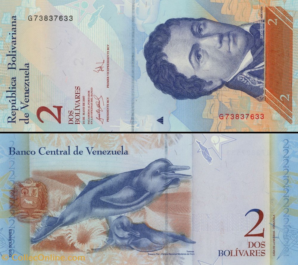 billets amerique du sud venezuela pick 088 b 2 bolivares 2007