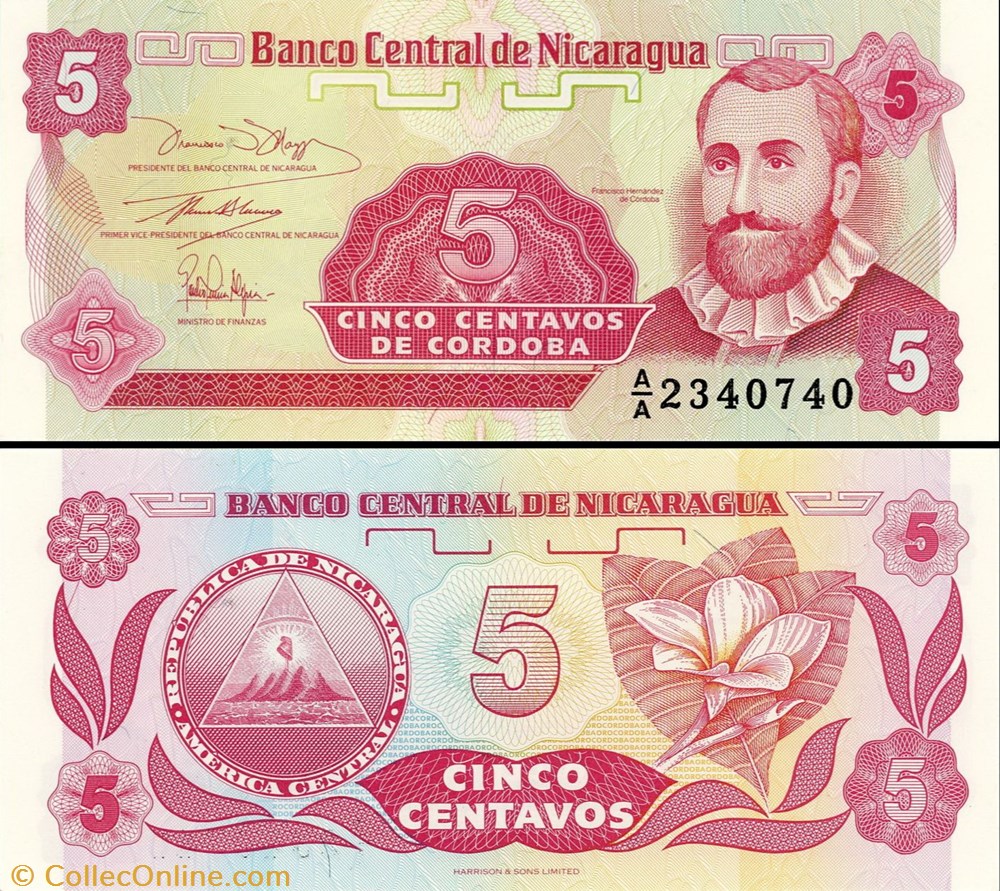 NICARAGUA - PICK 168 a1 - 5 CENTAVOS - 1990 billet amerique centrale et caraibe nicaragua pick 168 a1 5 centavos 1990