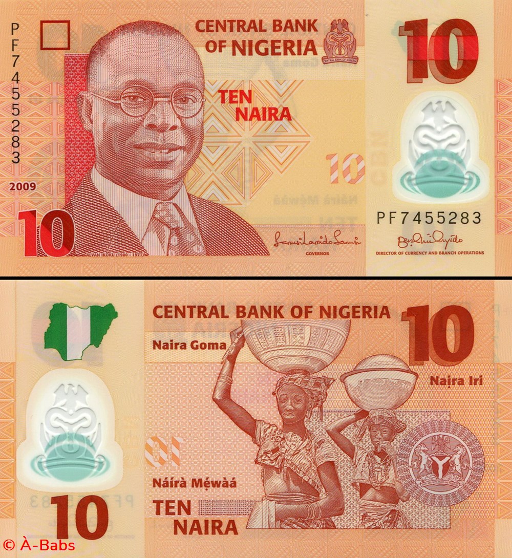 billets afrique nigeria pick 39 a2 10 naira 2009