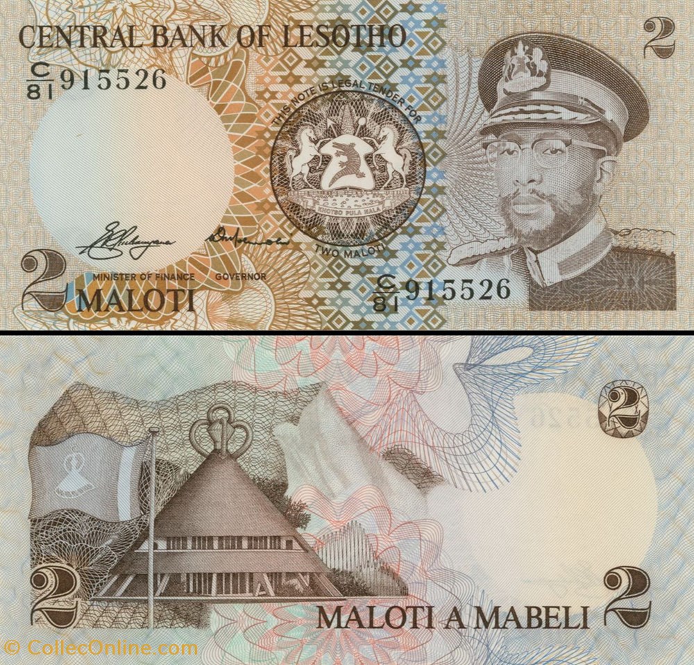 LESOTHO - PICK 04a - 2 Maloti - 1989 billets afrique malawi lesotho pick 04a 2 maloti 1989