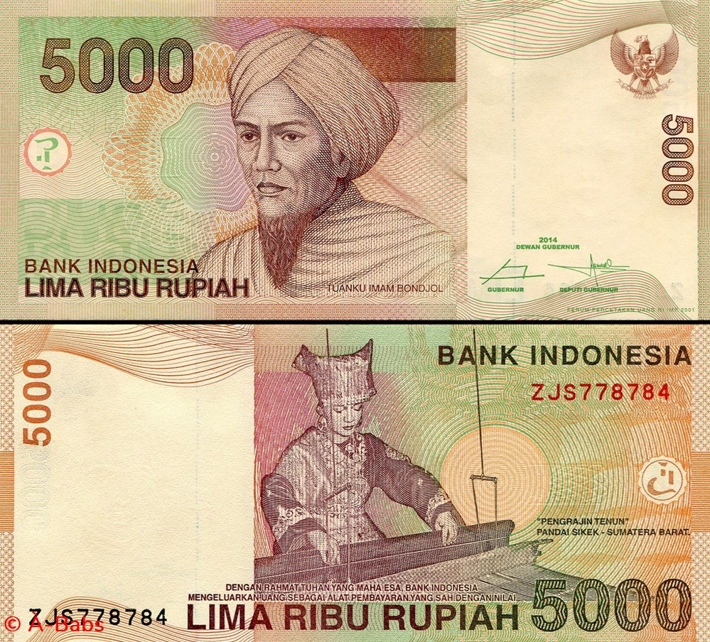 billets asie indonesie pick 142 n 5000 roupies 2014