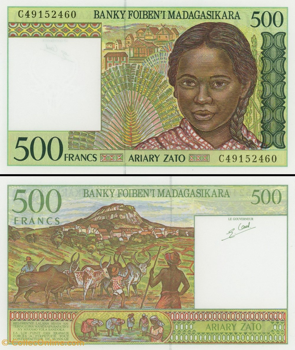 MADAGASCAR - PICK 075b - 500 ARIARY - 1995 billets afrique madagascar pick 075b 500 ariary 1995