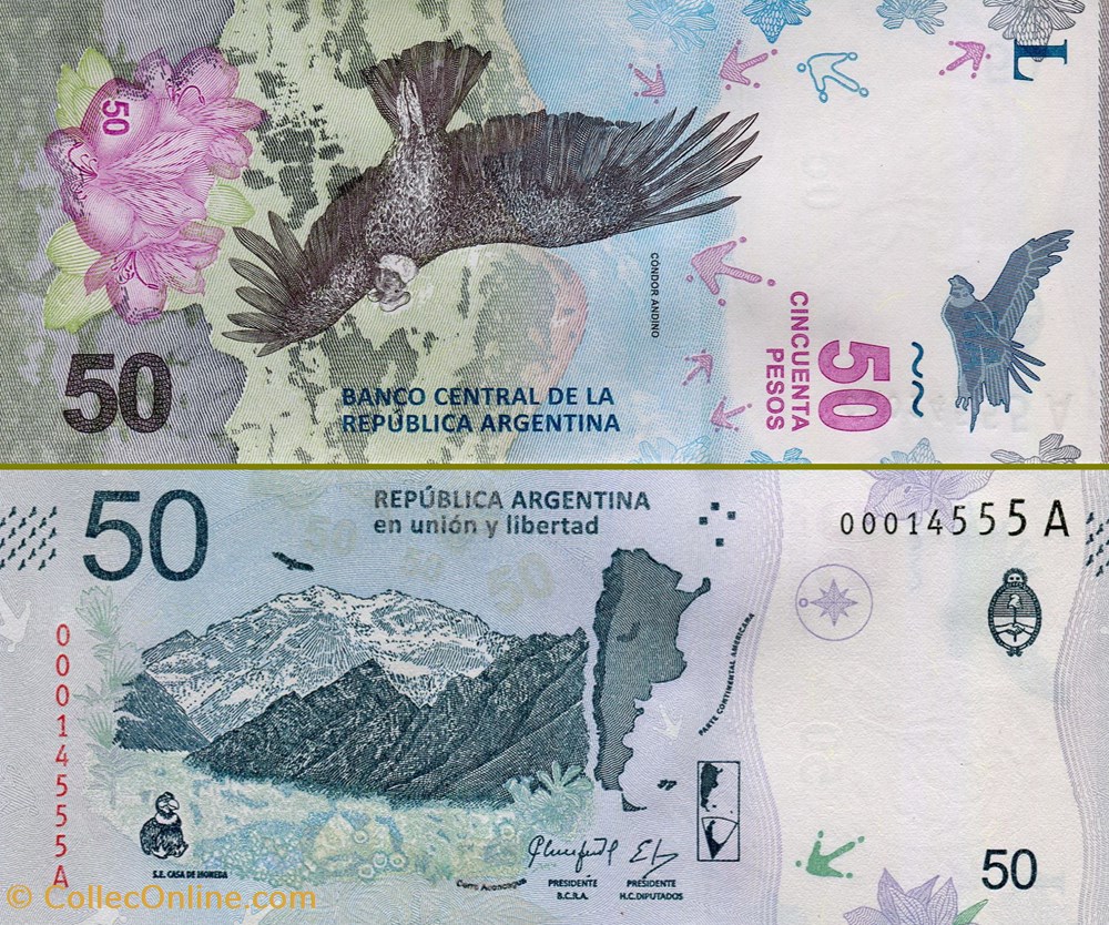billets amerique du sud argentine pick 363a 50 pesos 2018
