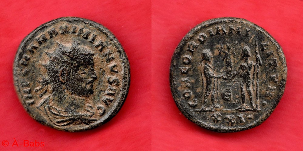 MAXIMIEN HERCULE - CONCORDIA MI-LITVM - RIC 607E monnaies antiques romaines imperiales et republicaines maximien hercule concordia mi litvm ric 607e