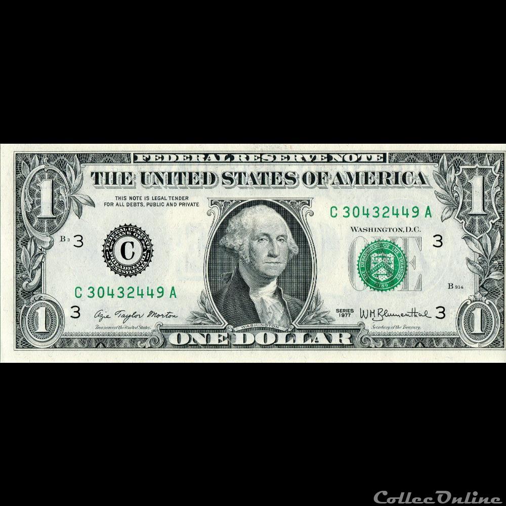 C- 1$ Federal Reserve Notes - Small Size 1977 Series billet amerique du nord etat uni c 1 federal reserve notes small size 1977 series