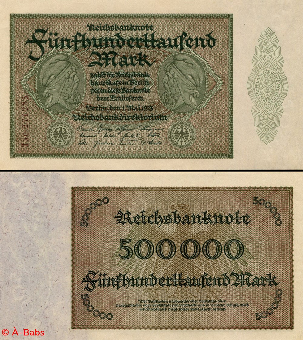 billets europe allemagne pick 088 b4 500 000 mark 1923