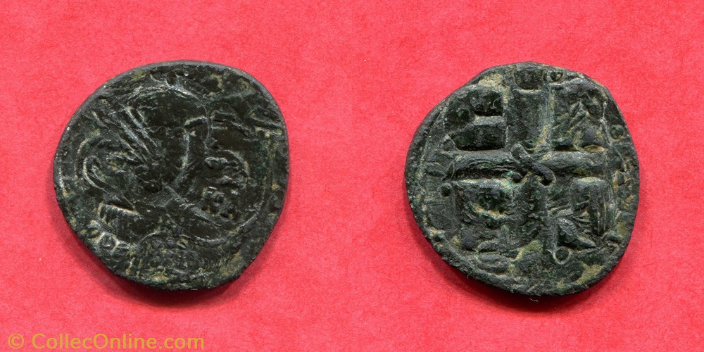 MICHAEL IV surfrappé sur l'avers pendant le règne de Nicephorus Bryennius monnaie antique jc byzantine michael iv surfrappe sur avers pendant le regne de nicephorus bryennius