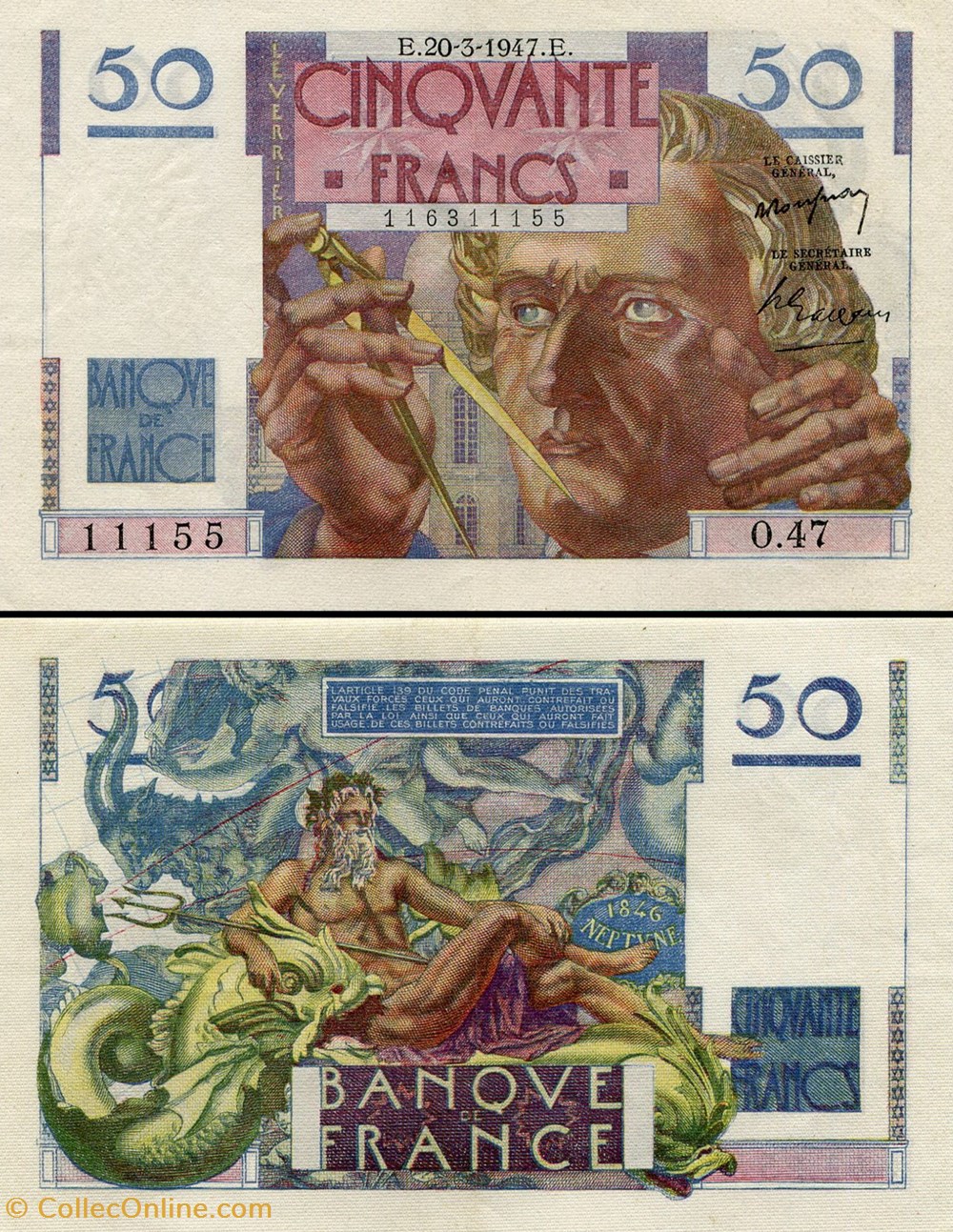 billets europe france 50 francs