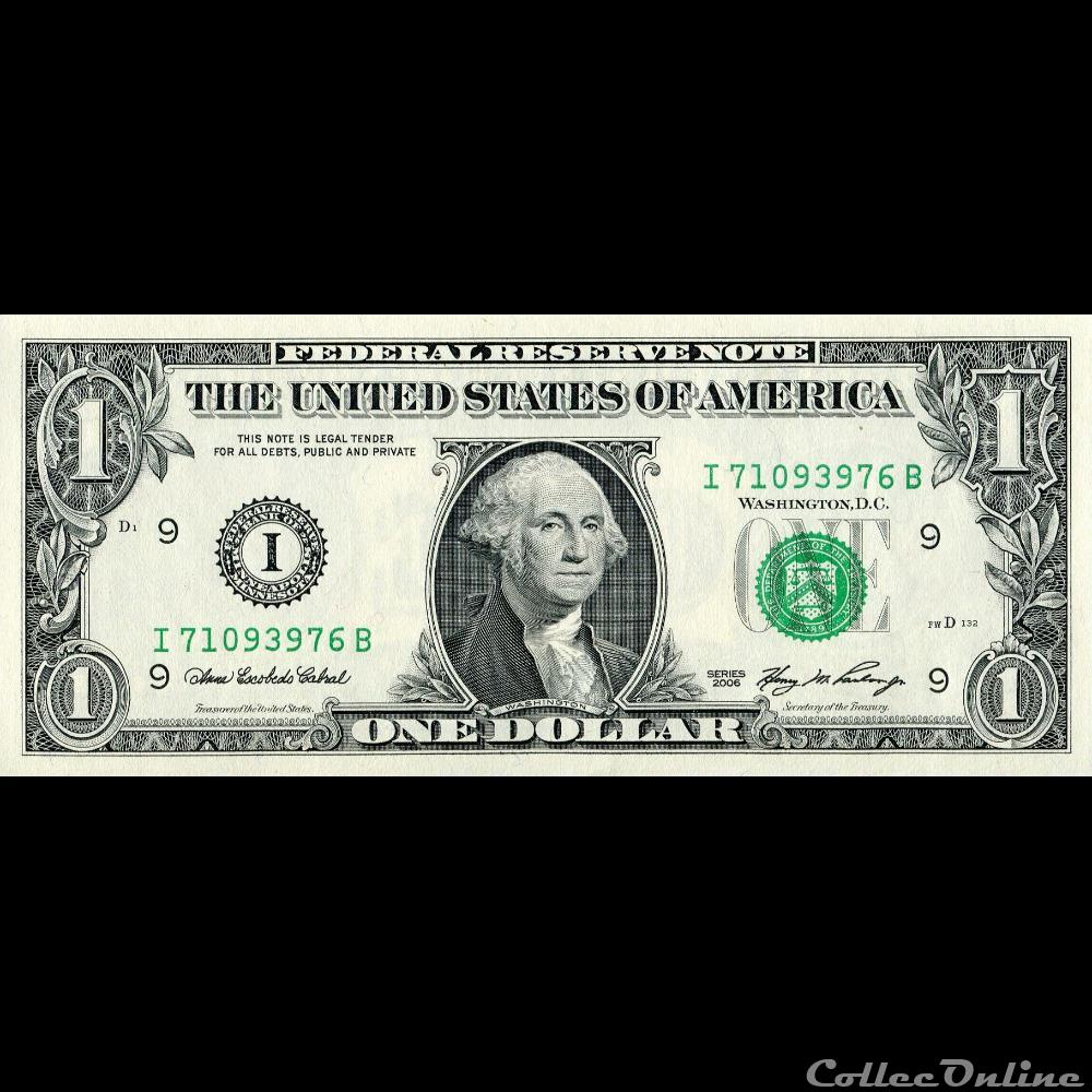 I- 1$ Federal Reserve Notes - Small Size 2006 Series billet amerique du nord etat uni i 1 federal reserve notes small size 2006 series