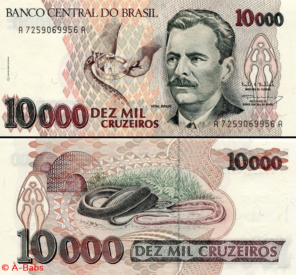 billets amerique du sud bresil pick 233c 10 000 cruzeiros 1993
