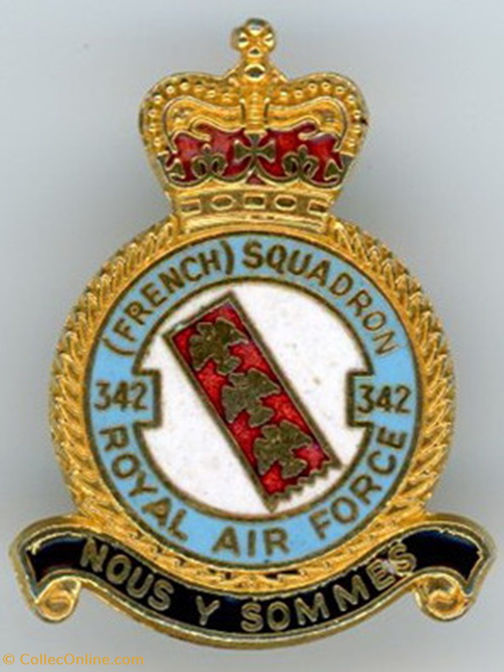 Insigne R.A.F - 342° Squadron (CCCXLII°) militaria medailles insignes insigne r a f 342 squadron cccxlii
