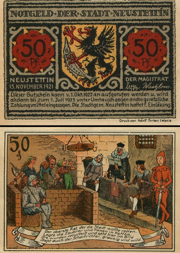 Neustetin 50 Pfennig billet europe allemagne neustetin 50 pfennig