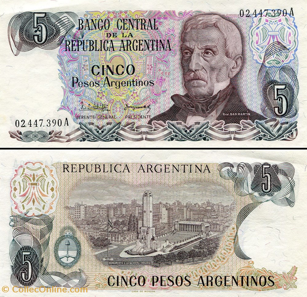 billets amerique du sud argentine pick 312 a 1 5 pesos argentinos 1983