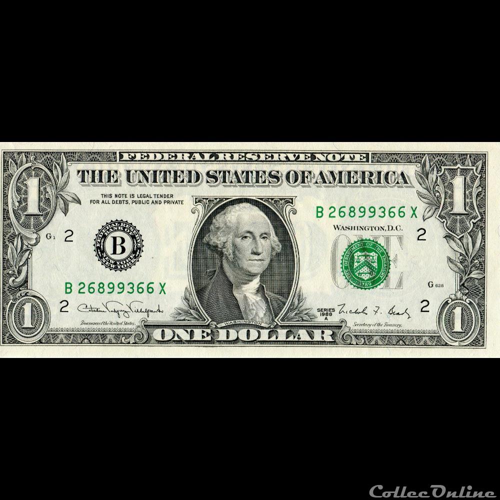 B- 1$ Federal Reserve Notes - Small Size 1988A Series billet amerique du nord etat uni b 1 federal reserve notes small size 1988a series