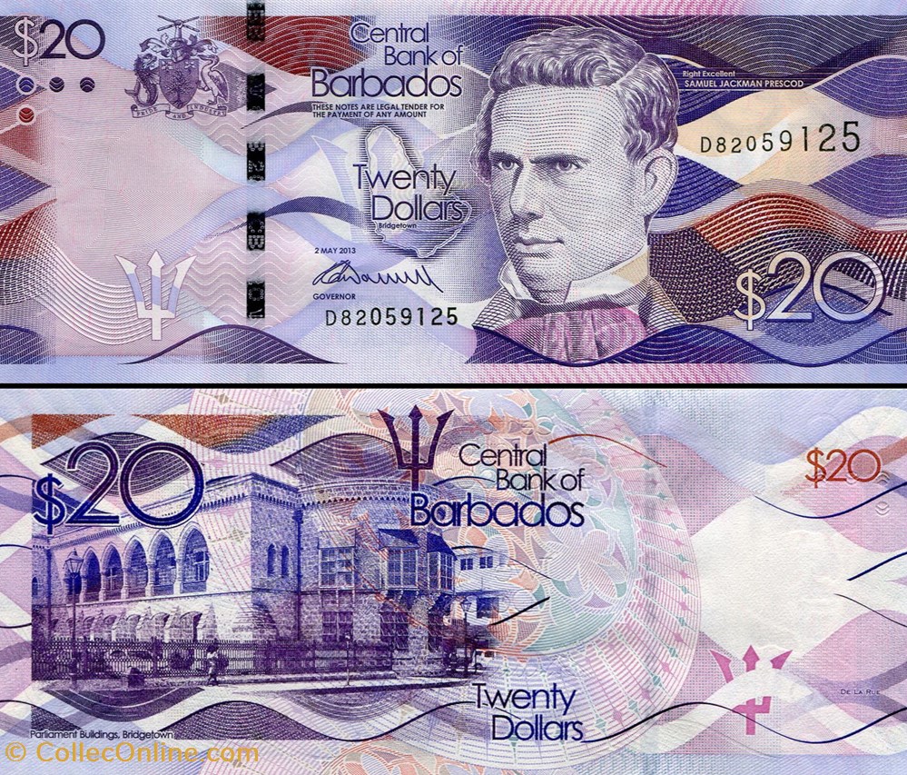 BARBADE - PICK 76 - 20 Dollars - 2013 billets amerique centrale et caraibes barbade pick 76 20 dollars 2013