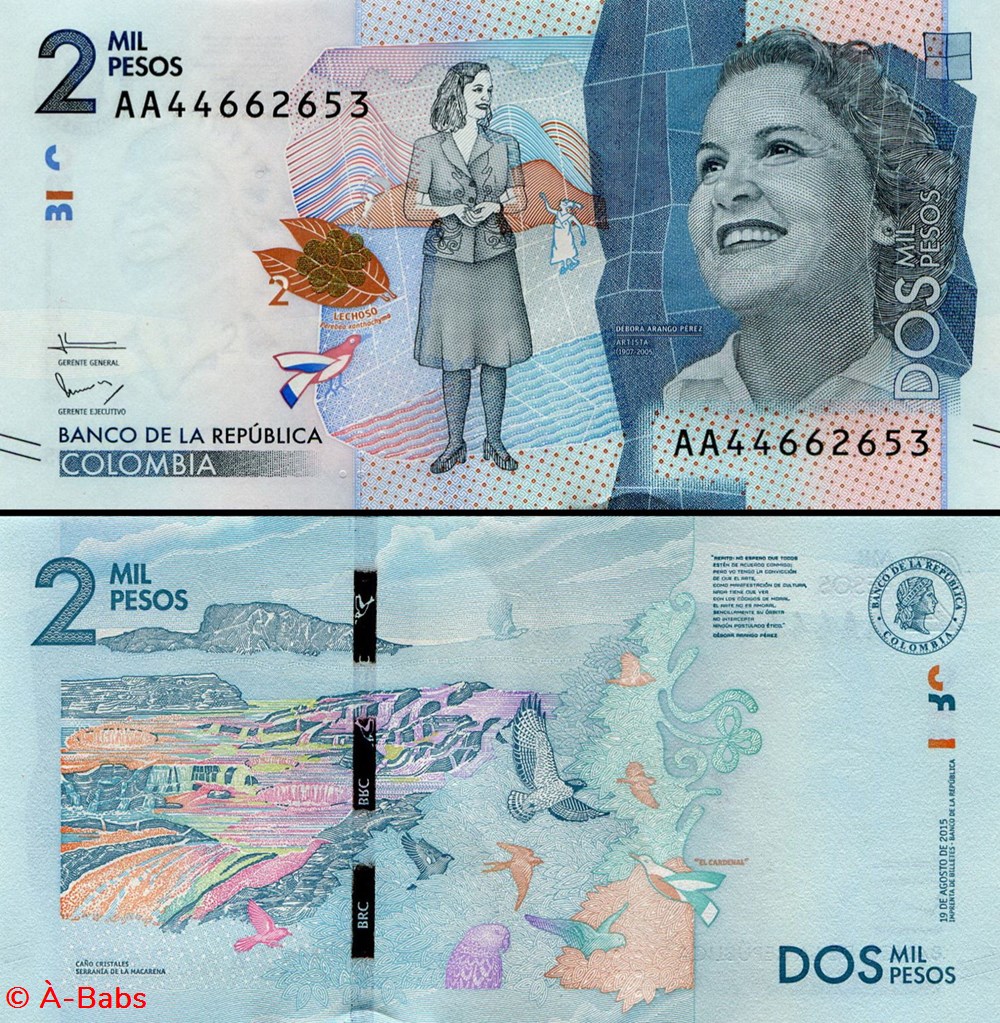 COLOMBIE - PICK 458 a - 2000 PESOS COLOMBIEN - 2015 billets amerique du sud colombie pick 458 a 2000 pesos colombien 2015