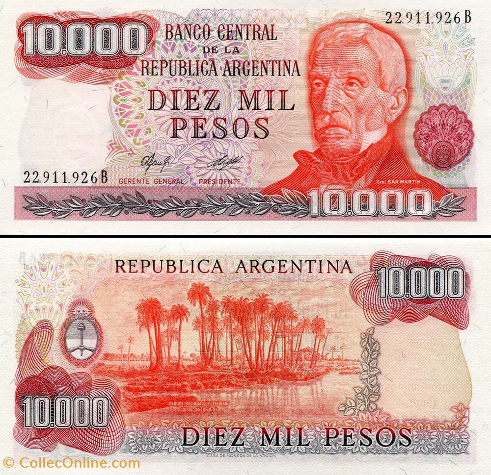 ARGENTINE - PICK 306 a2 - 10 000 PESOS - 1977 billets amerique du sud argentine pick 306 a2 10 000 pesos 1977