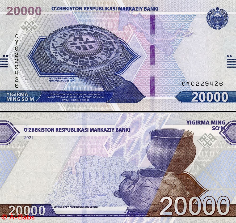 OUZBÉKISTAN - PICK 90a - 20 000 SOM - 2021 billets asie ouzbekistan pick 90a 20 000 som 2021