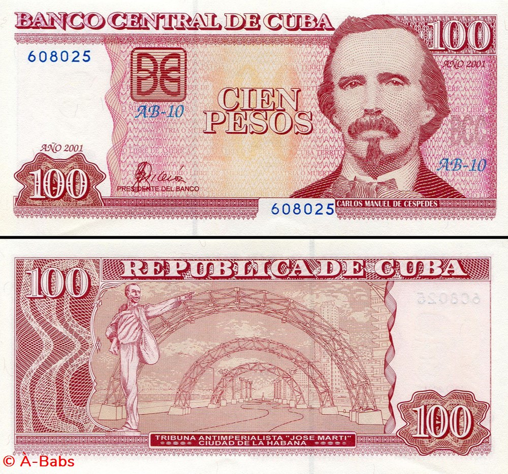 CUBA - PICK 124 - 100 PESOS - 2001 billets amerique centrale et caraibes cuba pick 124 100 pesos 2001