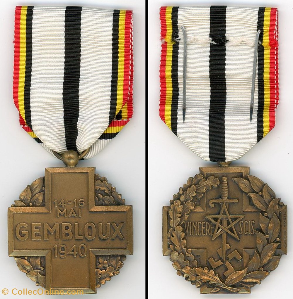 Médaille Commemorative de Gembloux militaria medailles insignes medaille commemorative de gembloux