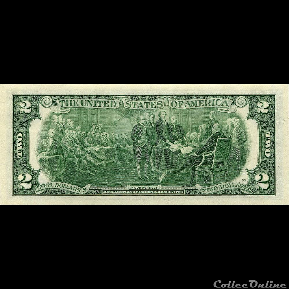 H- Saint-Louis District - 2$ Federal Reserve Notes - Small Size 2013 Series billet amerique du nord etat uni h saint louis district 2 federal reserve notes small size 2013 series