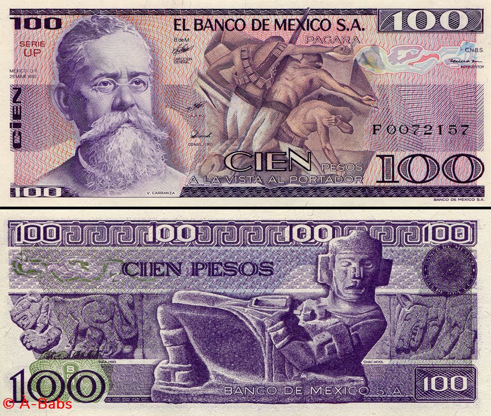 MEXIQUE - PICK 074c.UP - 100 PESOS - 1982 billets amerique du nord mexique pick 074c up 100 pesos 1982