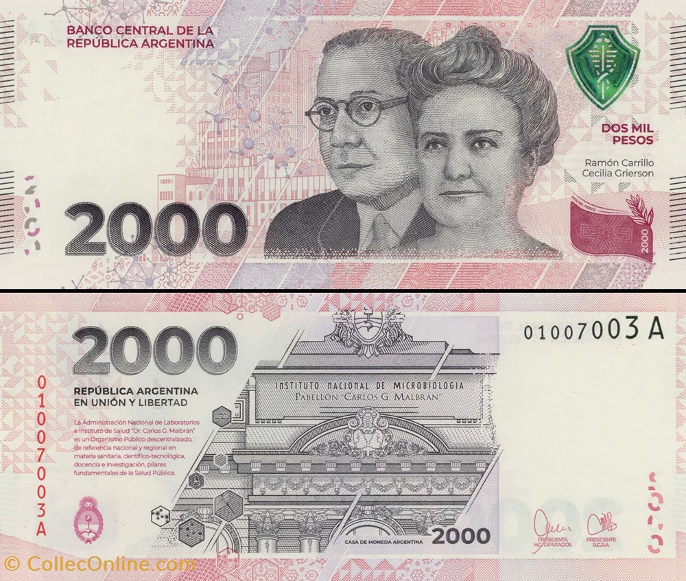 billets amerique du sud argentine pick 368a 2000 pesos 2023