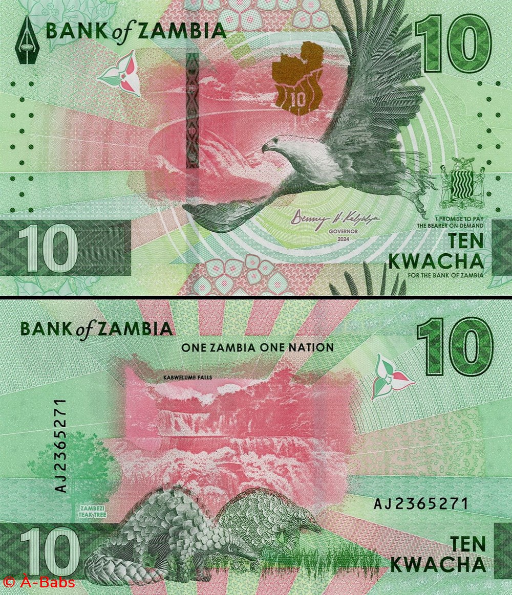 billets afrique zambie pick 62 a 10 kwacha 2024
