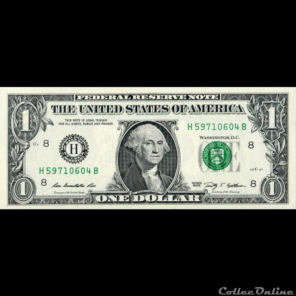 H- 1$ Federal Reserve Notes - Small Size 2009 Series billet amerique du nord etat uni h 1 federal reserve notes small size 2009 series