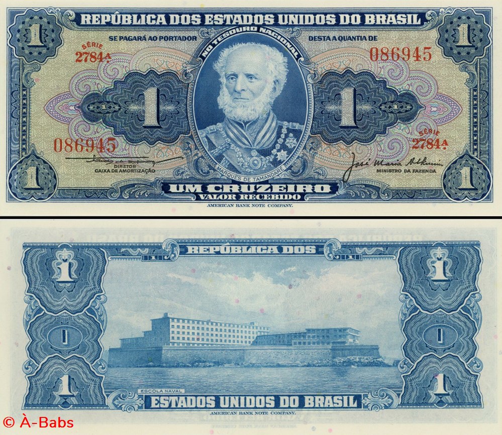 BRÉSIL - PICK 150c - 1 CRUZEIRO - 1954 billets amerique du sud bresil pick 150c 1 cruzeiro 1954