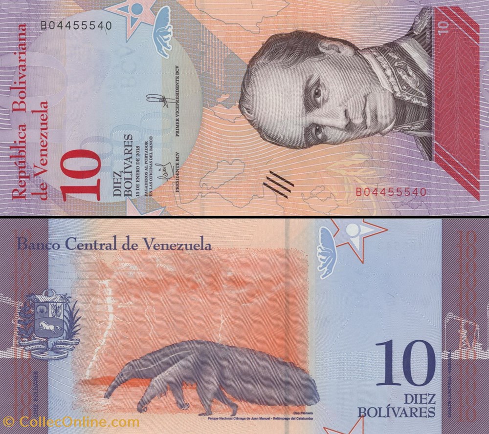 billets amerique du sud venezuela pick 103a 10 bolivares 2018