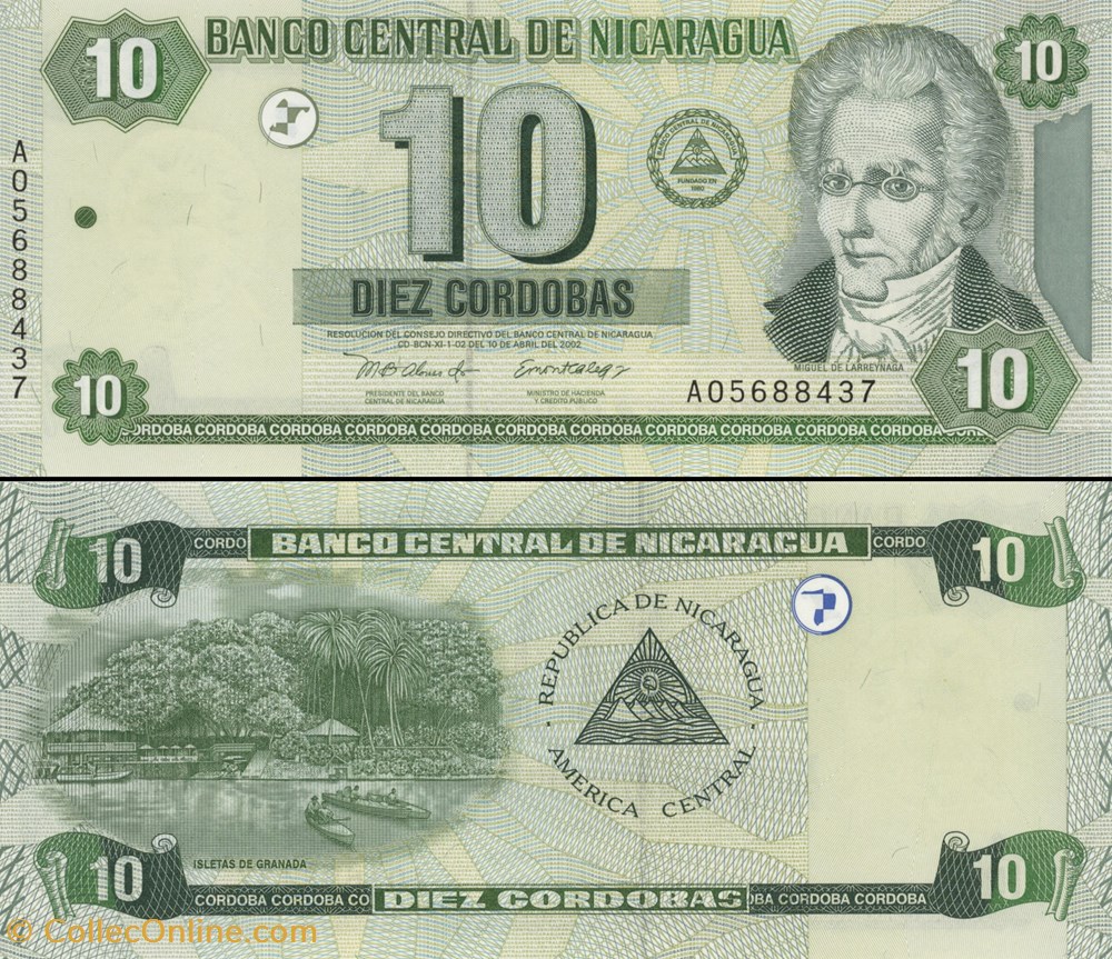 NICARAGUA - PICK 191 - 10 CORDOBAS - 2002 billet amerique centrale et caraibe nicaragua pick 191 10 cordobas 2002