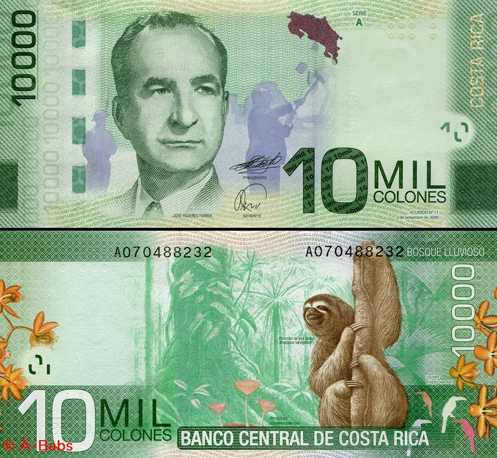 COSTA-RICA - PICK 277 - 10 000 COLONES - 2009 billets amerique centrale et caraibes costa rica pick 277 10 000 colones 2009