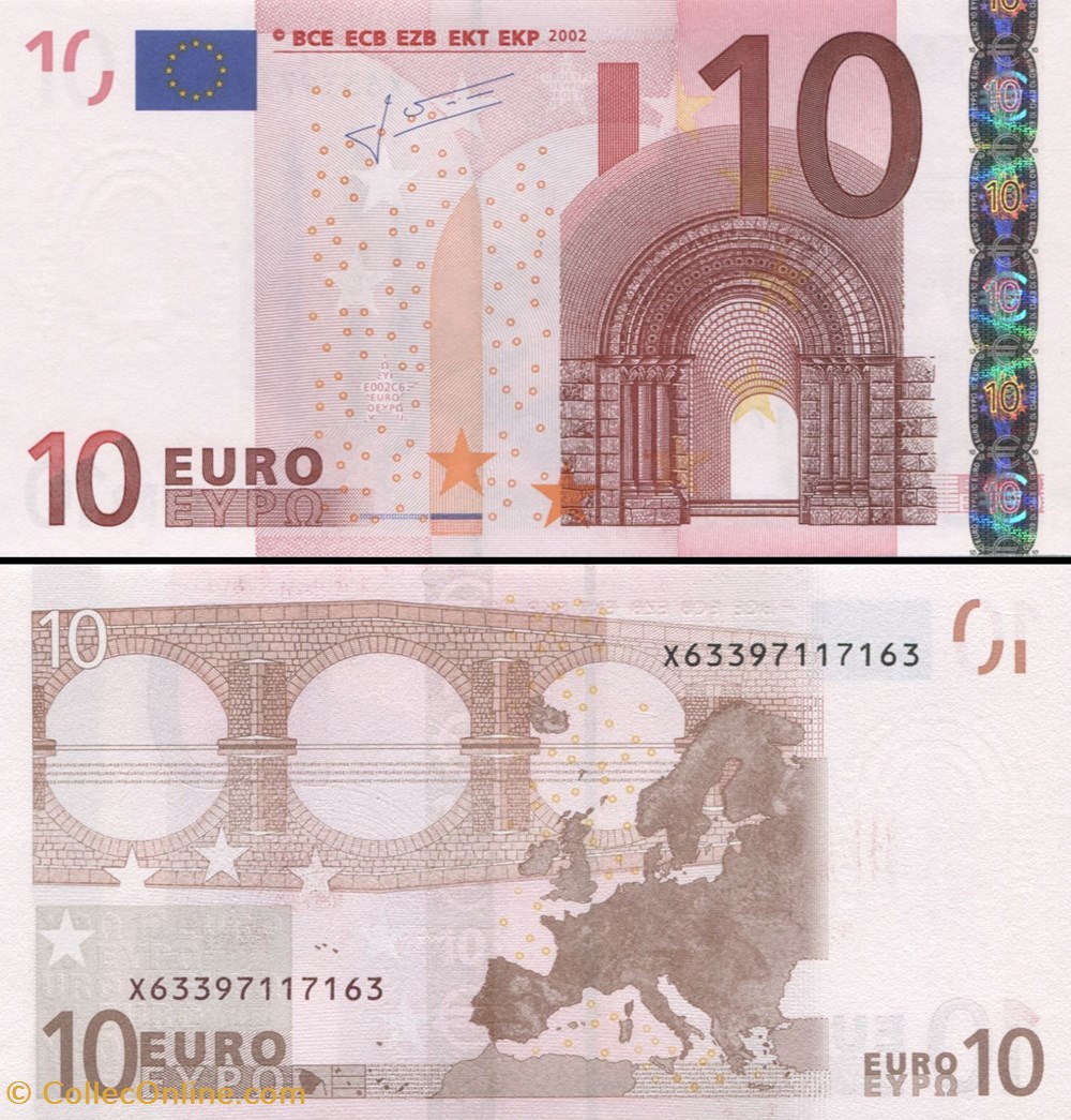 10 EUROS - SIGNATURE TRICHET - PICK 9 X 3 - ALLEMAGNE billets 10 euros signature trichet pick 9 x 3 allemagne