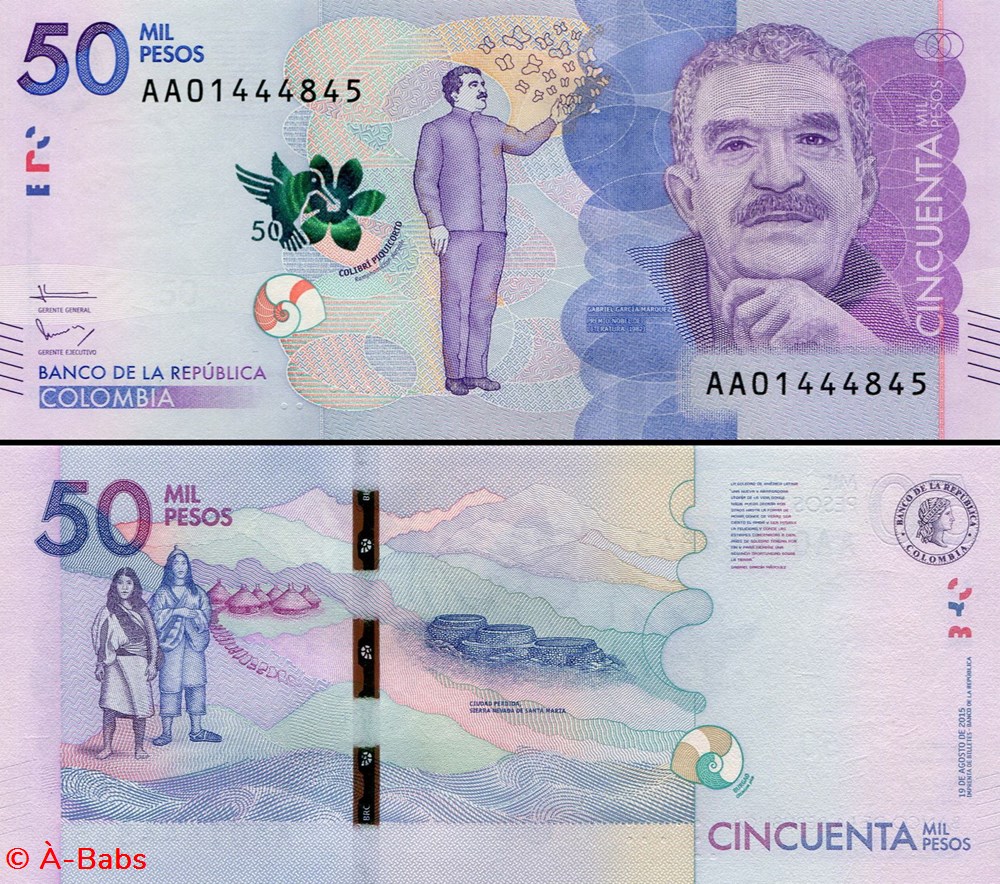 COLOMBIE - PICK 462 a - 50 000 PESOS COLOMBIEN - 2015 billets amerique du sud colombie pick 462 a 50 000 pesos colombien 2015