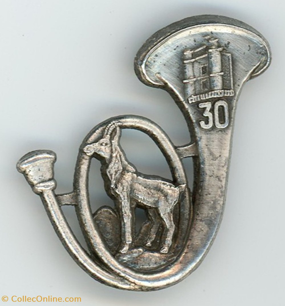 Insigne du 30° Bataillon de Chasseurs Alpins ou à Pied militaria medailles insignes insigne du 30 bataillon de chasseurs alpins ou a pied