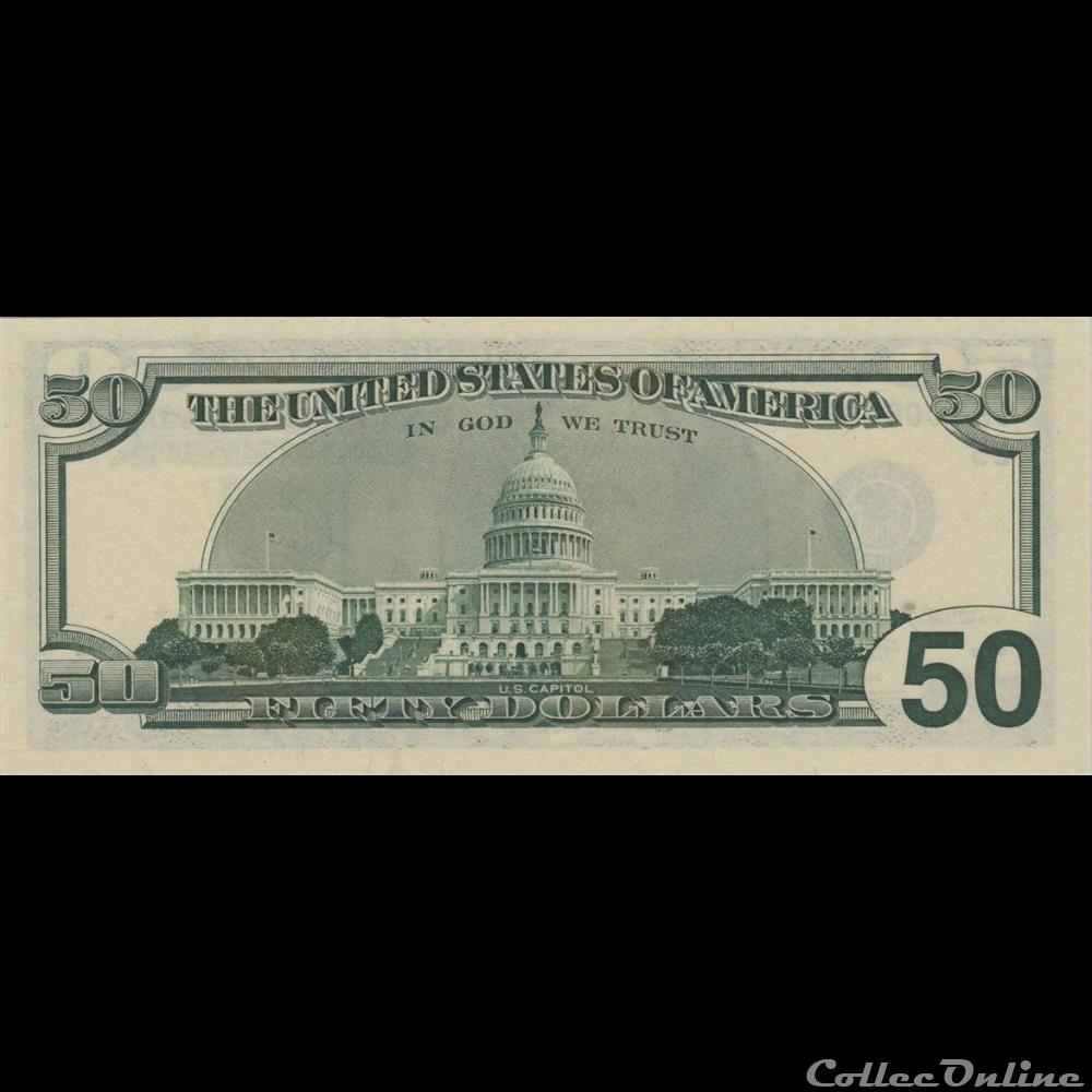 billets amerique du nord etats unis 50 federal reserve notes small size 2001 series
