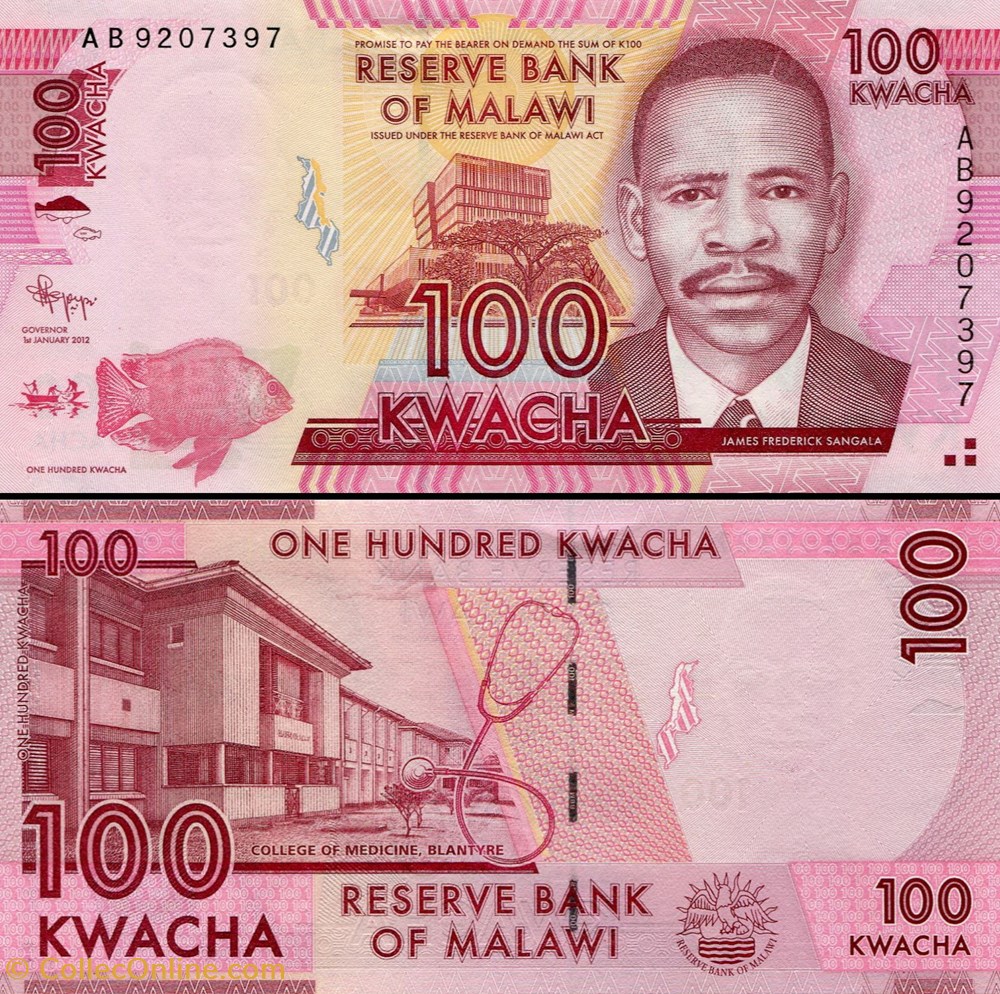 billets afrique malawi pick 59 a 100 kwacha 2012