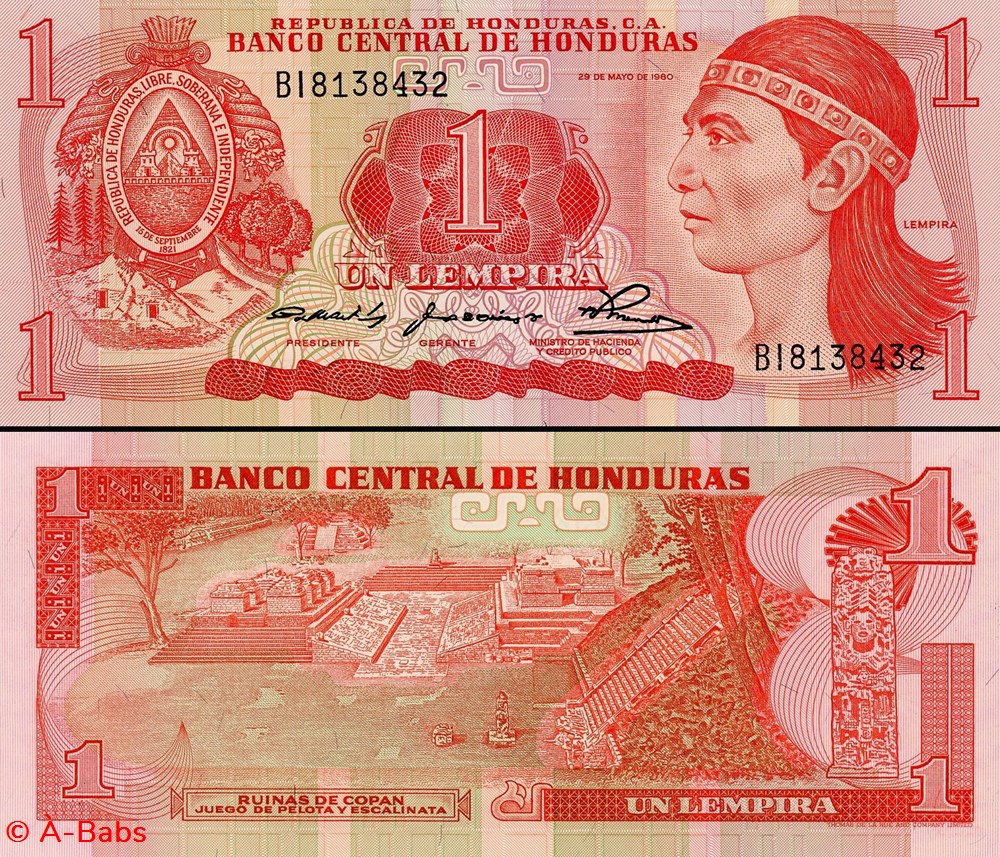HONDURAS - Pick 68a - 1 LEMPIRA - 1980 billets amerique centrale et caraibes honduras pick 68a 1 lempira 1980
