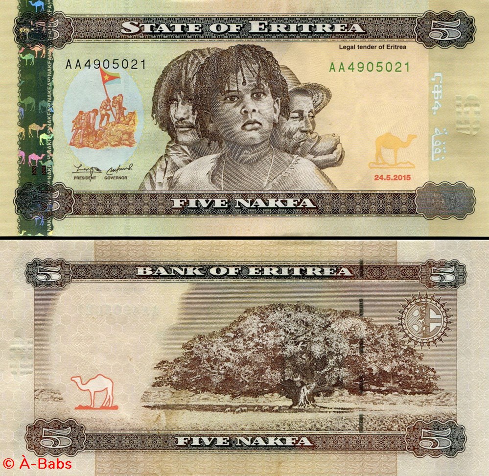 ÉRYTHRÉE - PICK 14a - 5 NAKFA - 2015 billets afrique erythree pick 14a 5 nakfa 2015