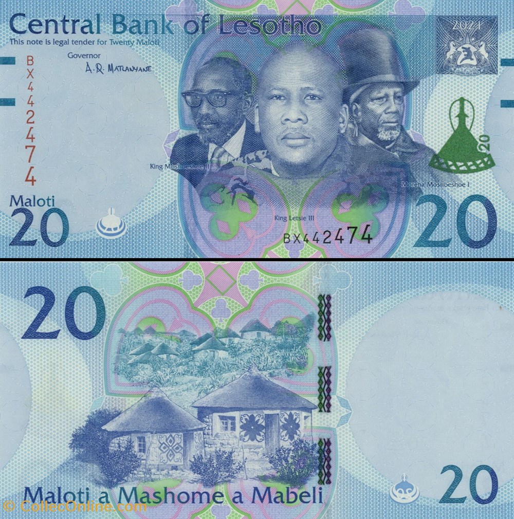 LESOTHO - PICK 22c - 20 Maloti - 2021 billets afrique malawi lesotho pick 22c 20 maloti 2021