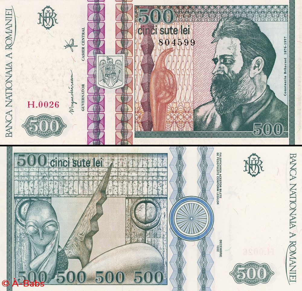 billets europe roumanie pick 101a 500 lei 1992
