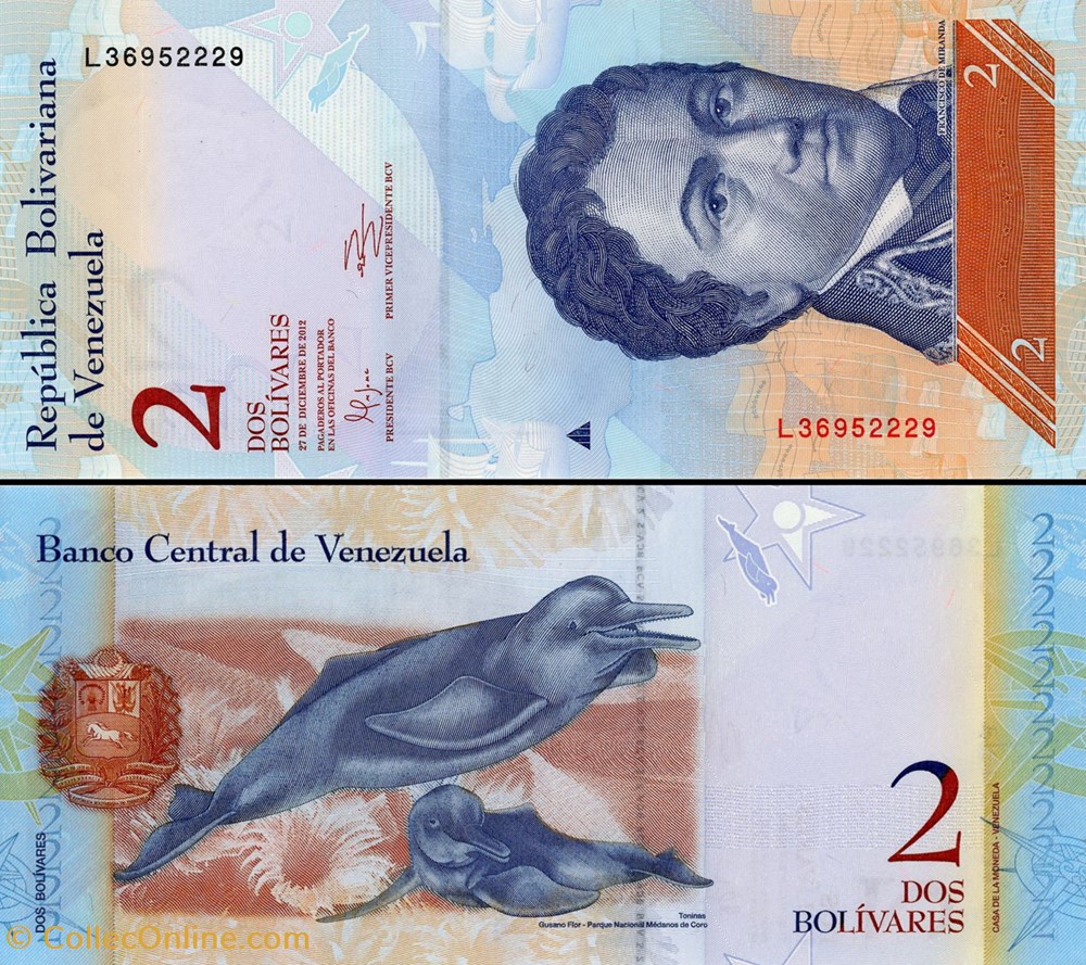 billets amerique du sud venezuela pick 088 e 2 bolivares 2012