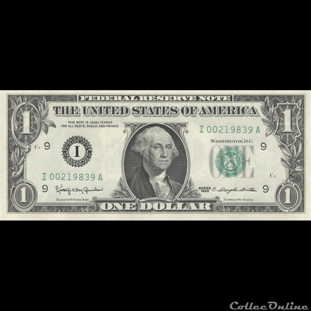 billet amerique du nord etat uni i 1 federal reserve notes small size 1963 series