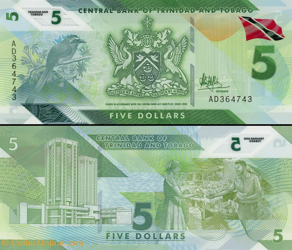 TRINIDAD ET TOBAGO - PICK 61 - 5 DOLLARS - 2020 billets amerique centrale caraibes trinite trinidad et tobago pick 61 5 dollars 2020