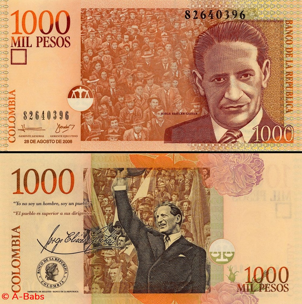 COLOMBIE - PICK 456 k - 1 000 PESOS COLOMBIEN - 2008 billets amerique du sud colombie pick 456 k 1 000 pesos colombien 2008