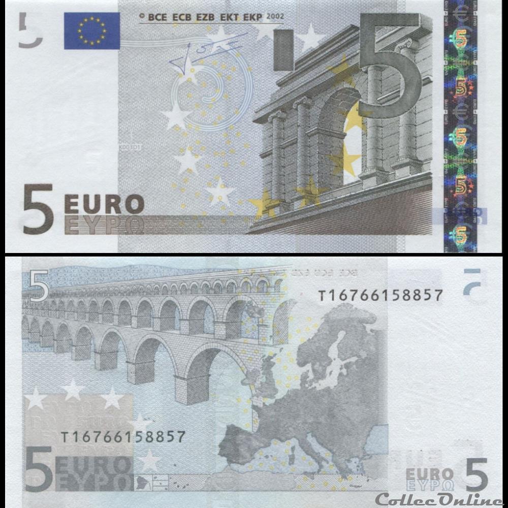 5 EUROS - SIGNATURE TRICHET - PICK 8 T - IRLANDE billet 5 euros signature trichet pick 8 t irlande