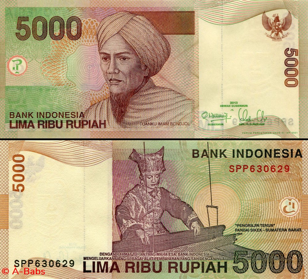 INDONÉSIE - PICK 142 m2 - 5000 ROUPIES - 2013 billets asie indonesie pick 142 m2 5000 roupies 2013