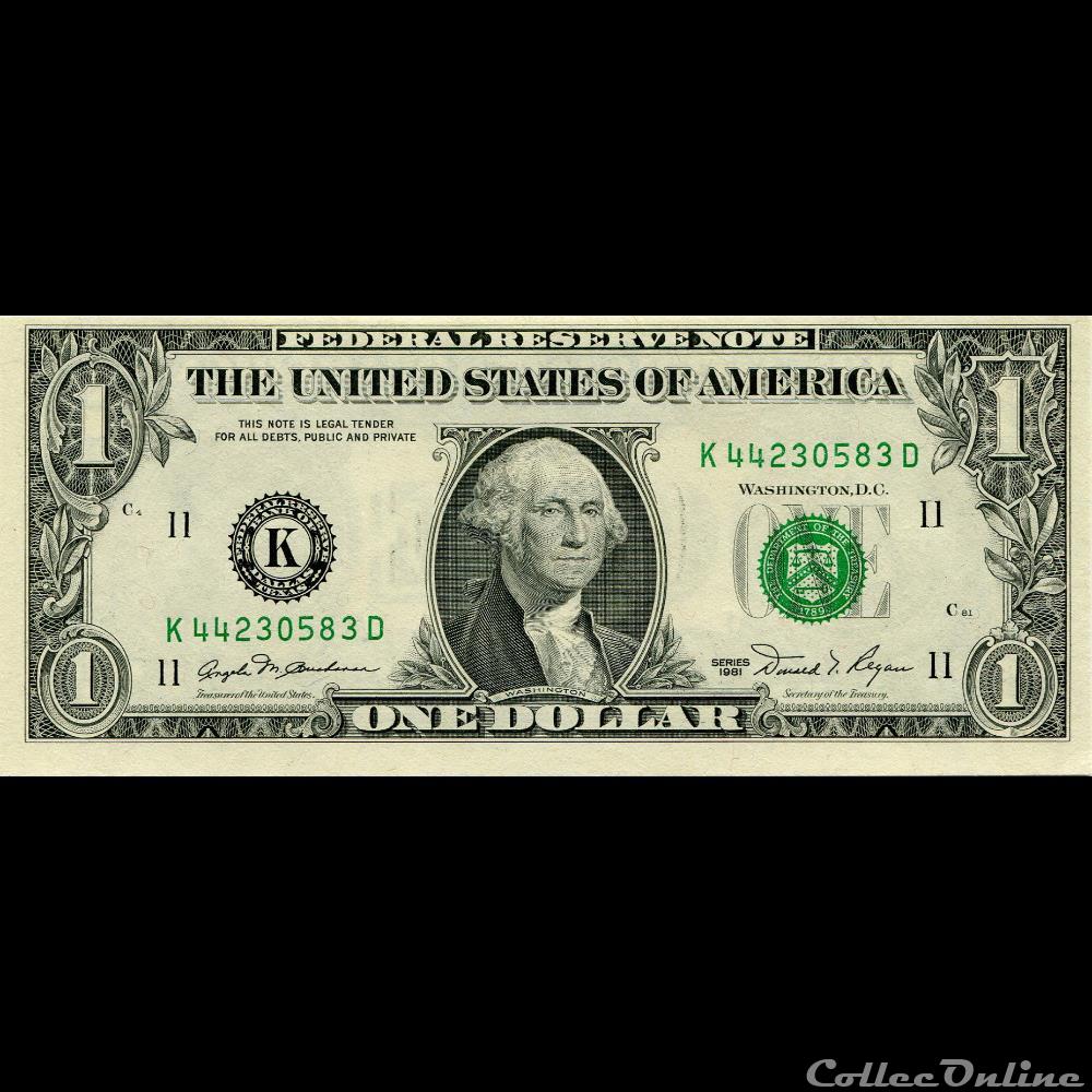 K- 1$ Federal Reserve Notes - Small Size 1981 Series billet etat uni zambie k 1 federal reserve notes small size 1981 series